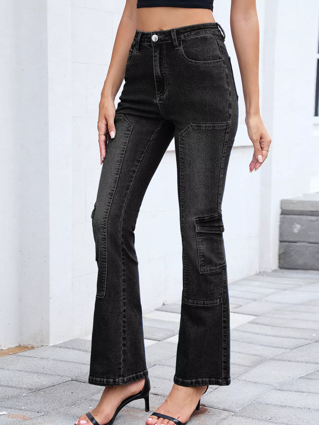 High-Waisted Bootcut Jeans 