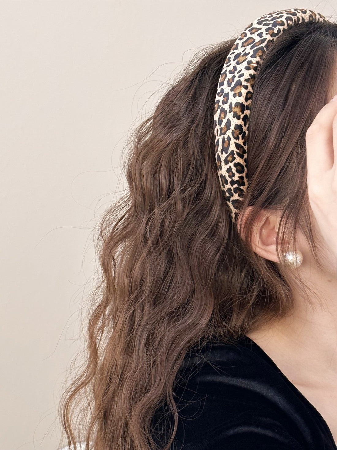 Leopard Polyester Wide Headband 