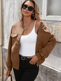 Zip Up Dropped Shoulder Jacket 