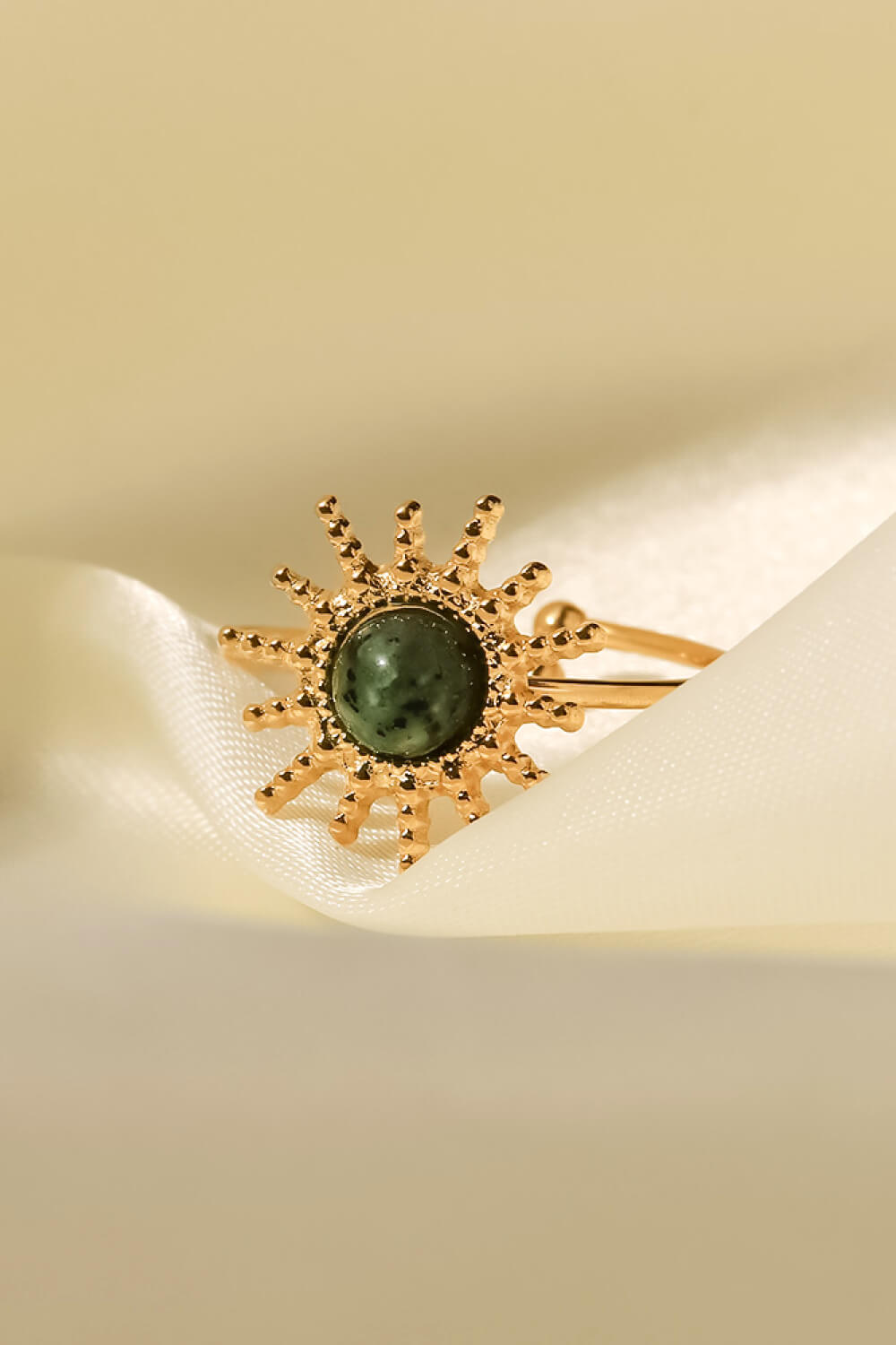 Natural Stone Sun Shape Open Ring 