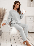 Ivy Lane Teddy Long Sleeve Top and Pants Lounge Set 
