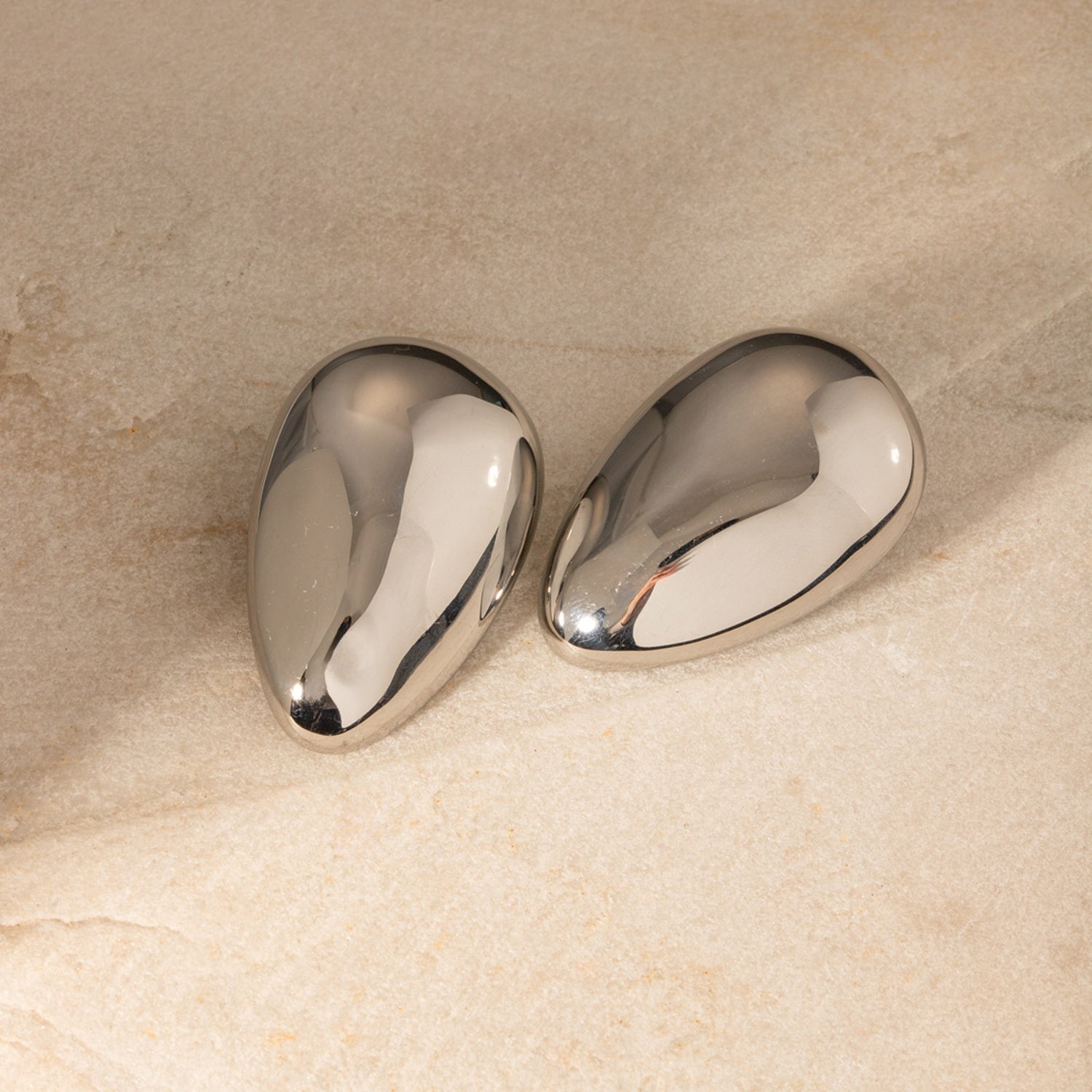 Stainless Steel Teardrop Stud Earrings 