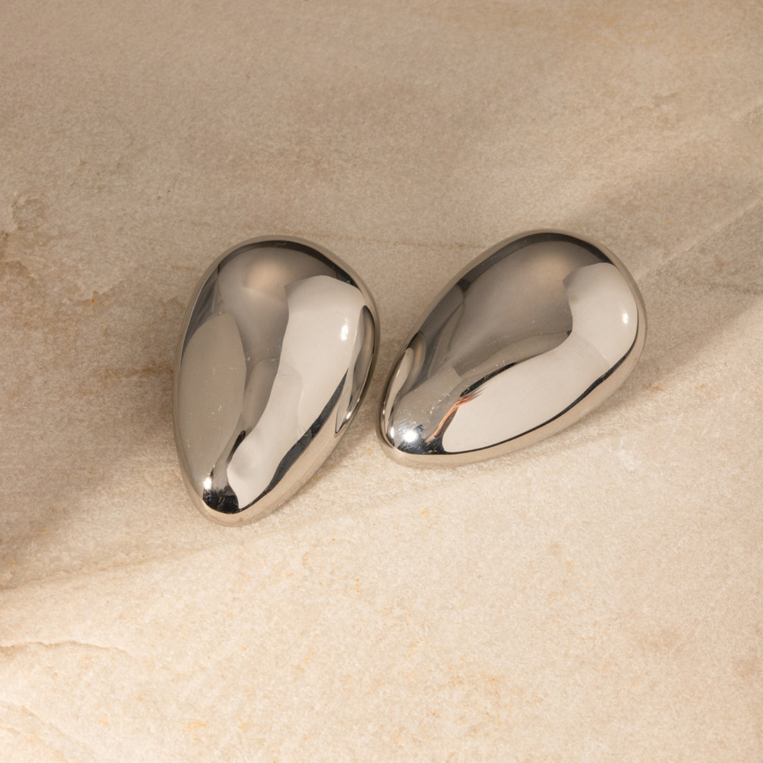 Stainless Steel Teardrop Stud Earrings 