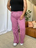 RFM Full Size High Rise Garment Dye Wide Leg  Jeans 