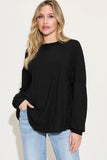Basic Bae Full Size Ribbed Round Neck Long Sleeve T-Shirt Sweaters & Cardigans
