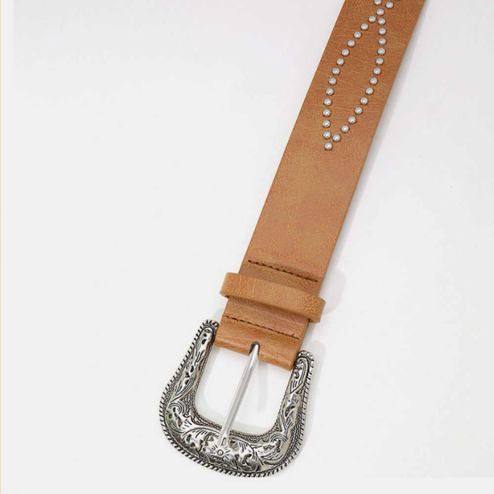 PU Leather Rhinestone Belt 
