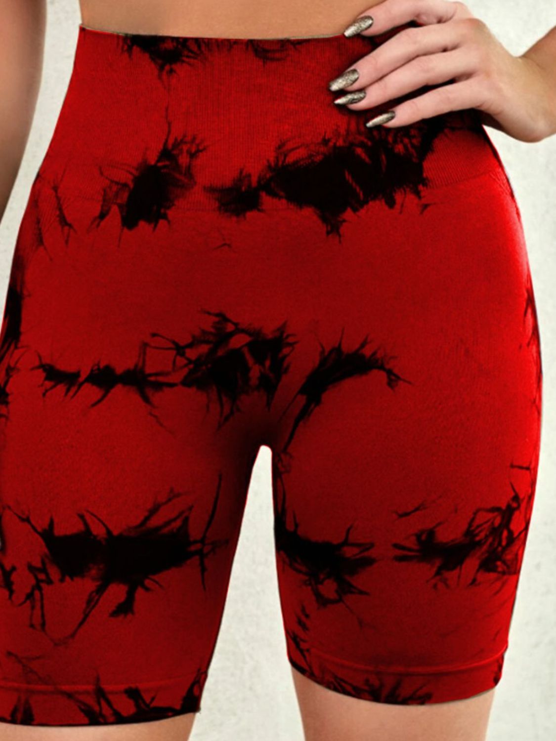 Tie-Dye High Waist Active Shorts 