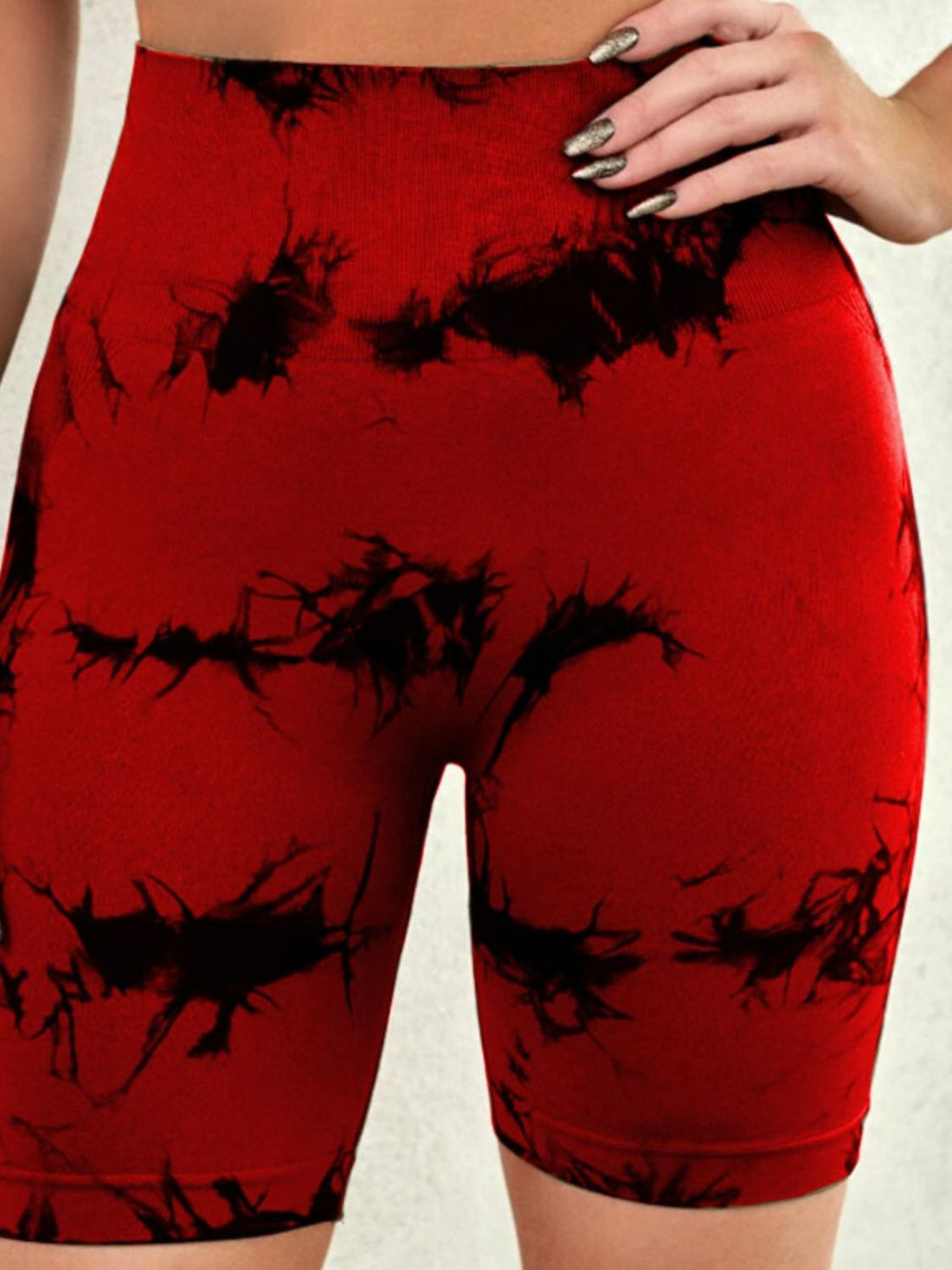 Tie-Dye High Waist Active Shorts 