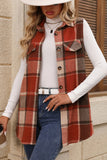 Plaid Button Up Vest Coat 