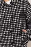 HYFVE Tweed Plaid Button Up Collared Neck Jacket 