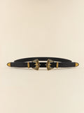 Double Buckle PU Leather Belt 