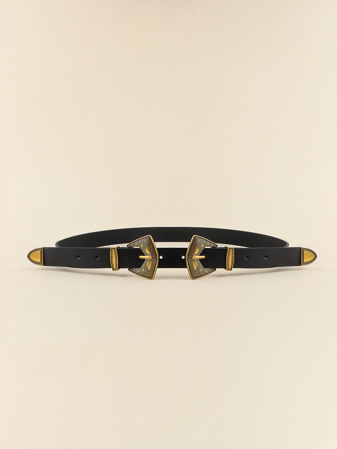 Double Buckle PU Leather Belt 