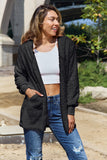 Full Size Teddy Hooded Jacket with Pockets 