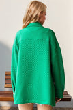 Double Take Full Size Textured Button Up Drop Shoulder Shacket 