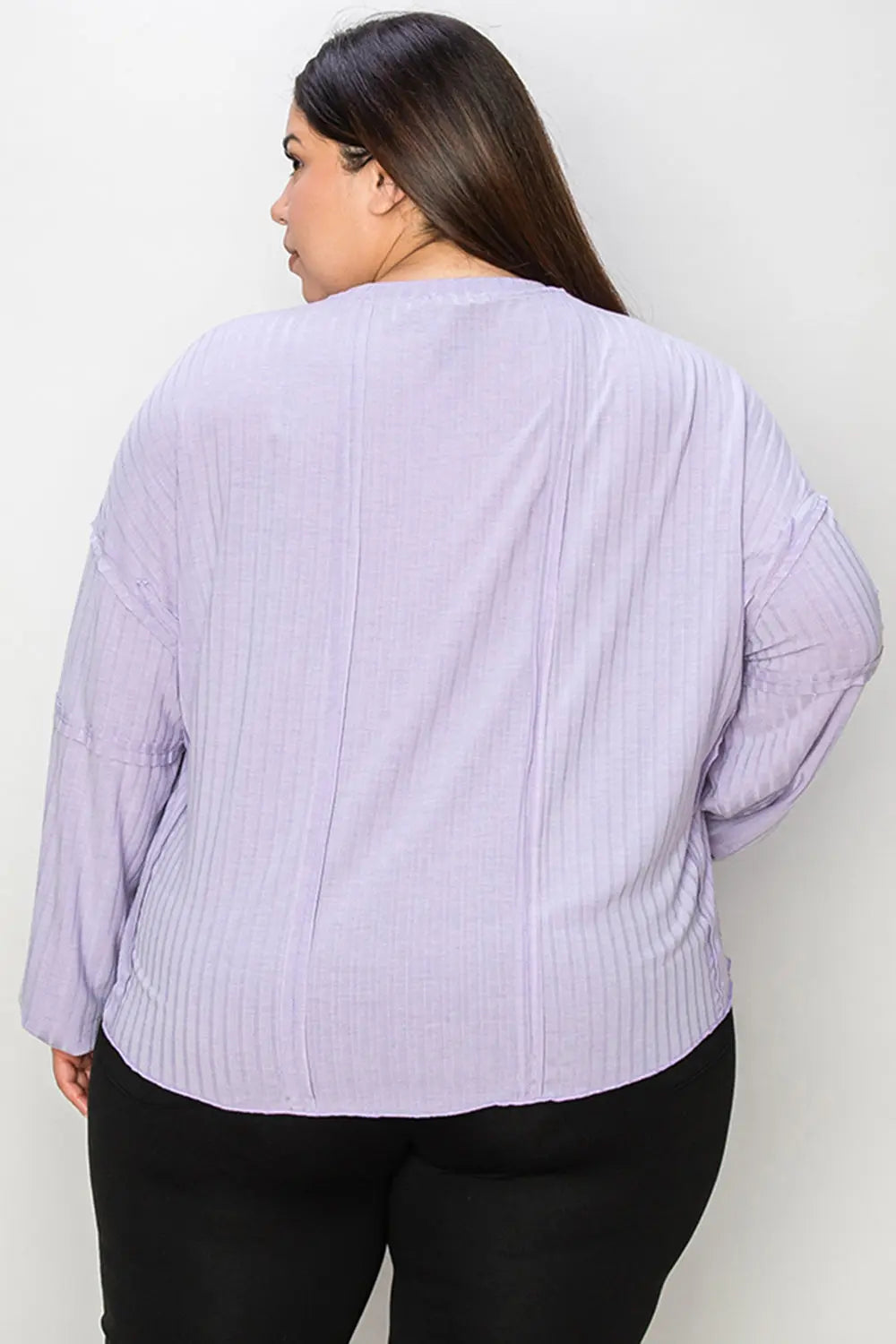 Basic Bae Full Size Ribbed Round Neck Long Sleeve T-Shirt Sweaters & Cardigans