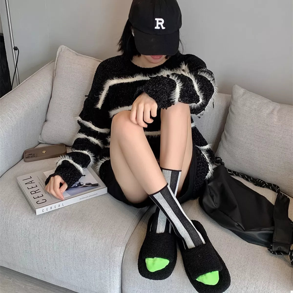 Contrast Striped Crew Socks Lingerie & Nightwear