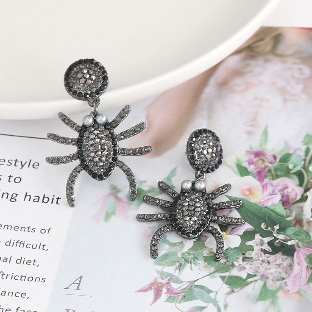 Spider Rhinestone Alloy Earrings 