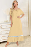 Lace Detail Short Sleeve Lounge Dress 
