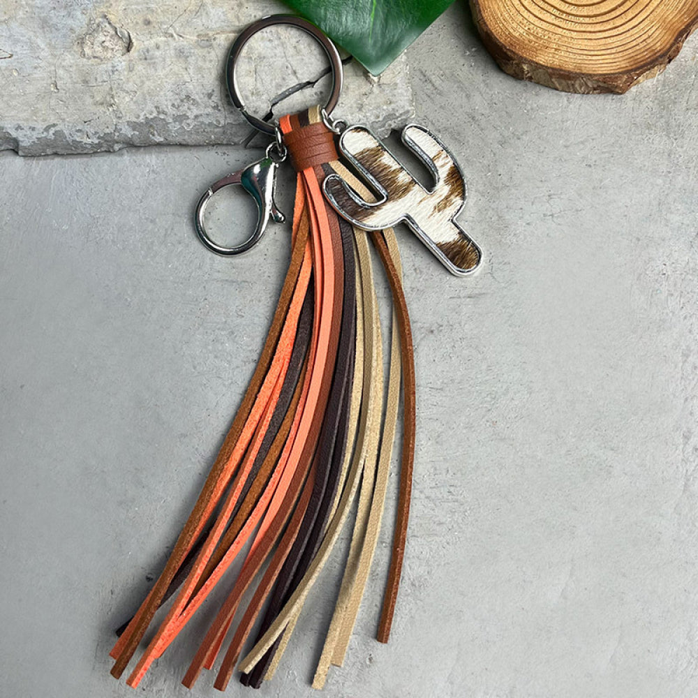 Cactus Keychain with Tassel 