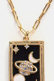 Tarot Card Pendant Stainless Steel Necklace 
