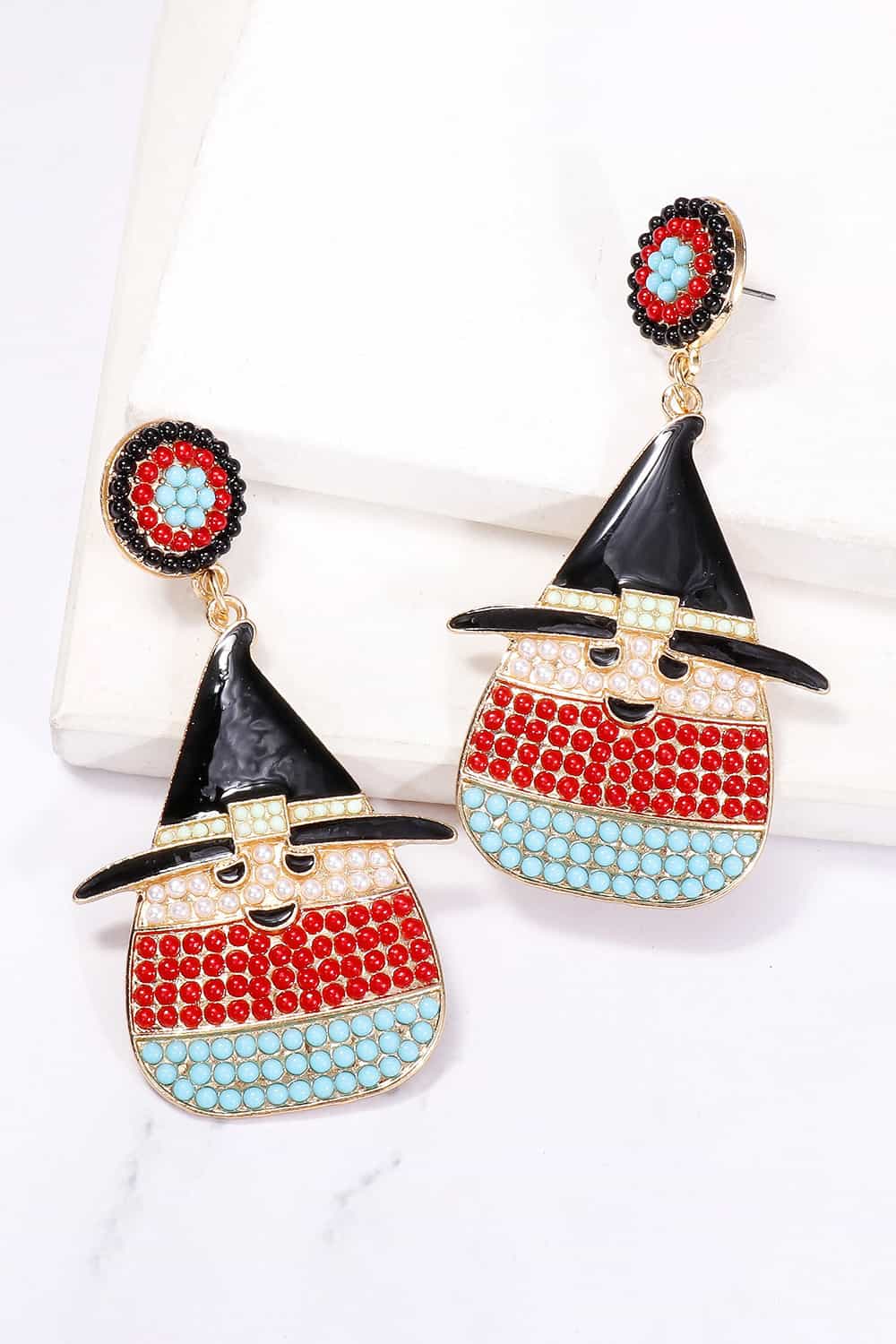 Witch's Hat Shape Synthetic Pearl Dangle Earrings 