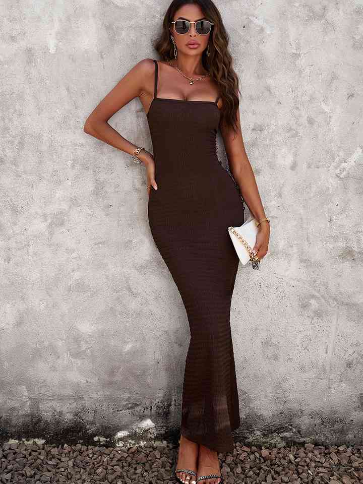 Devine Spaghetti Strap Bodyline Maxi Dress Dresses