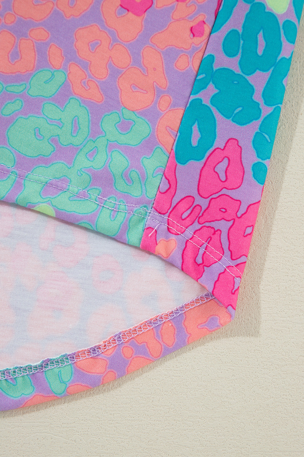 Plus Size Leopard Notched Long Sleeve Blouse 