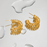 18K Gold-Plated Stainless Steel C-Hoop Earrings 