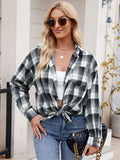 Mandy Plaid Collared Neck Long Sleeve Shirt 