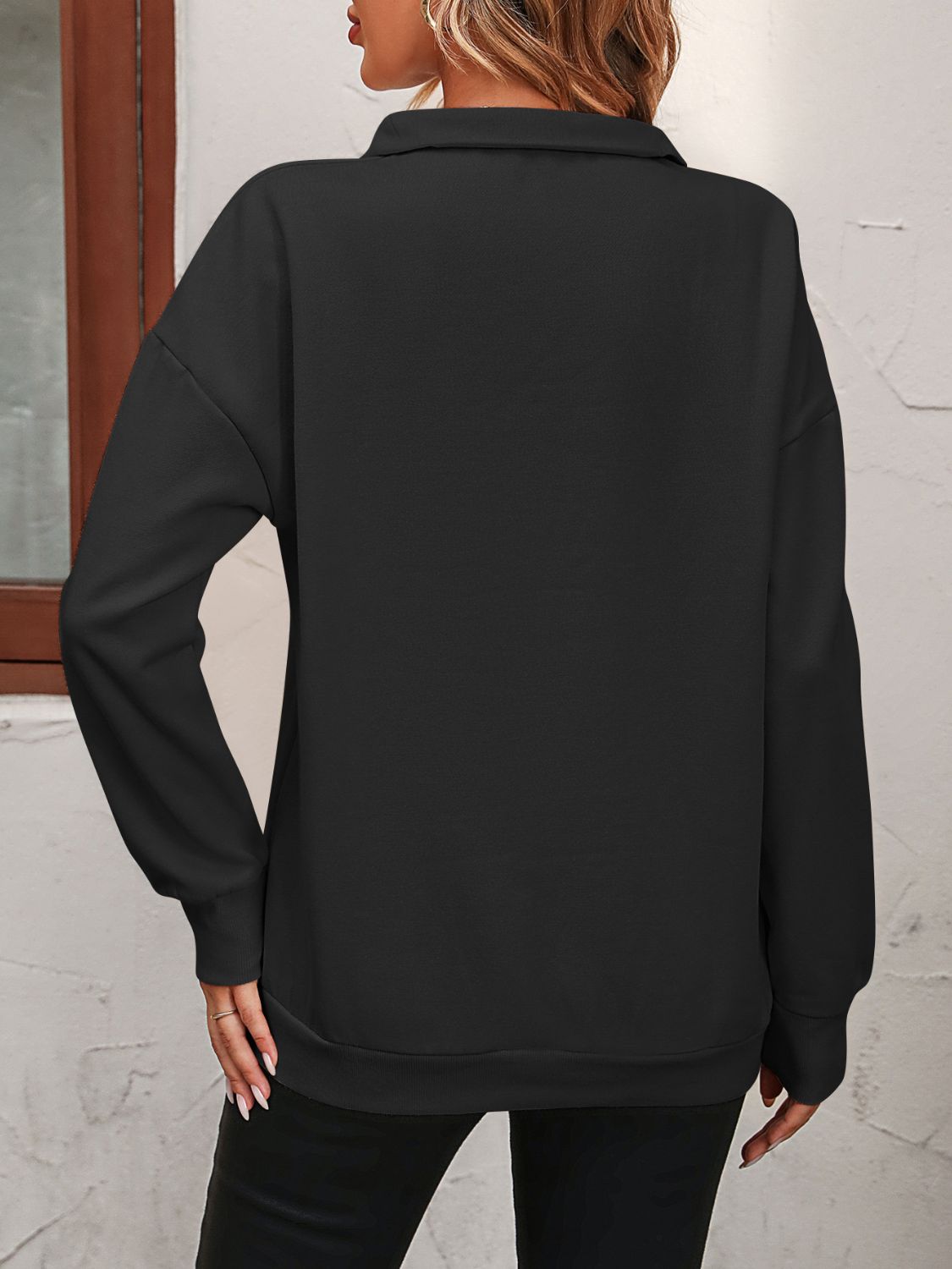 Mandy Zip-Up Dropped Shoulder Sweatshirt 