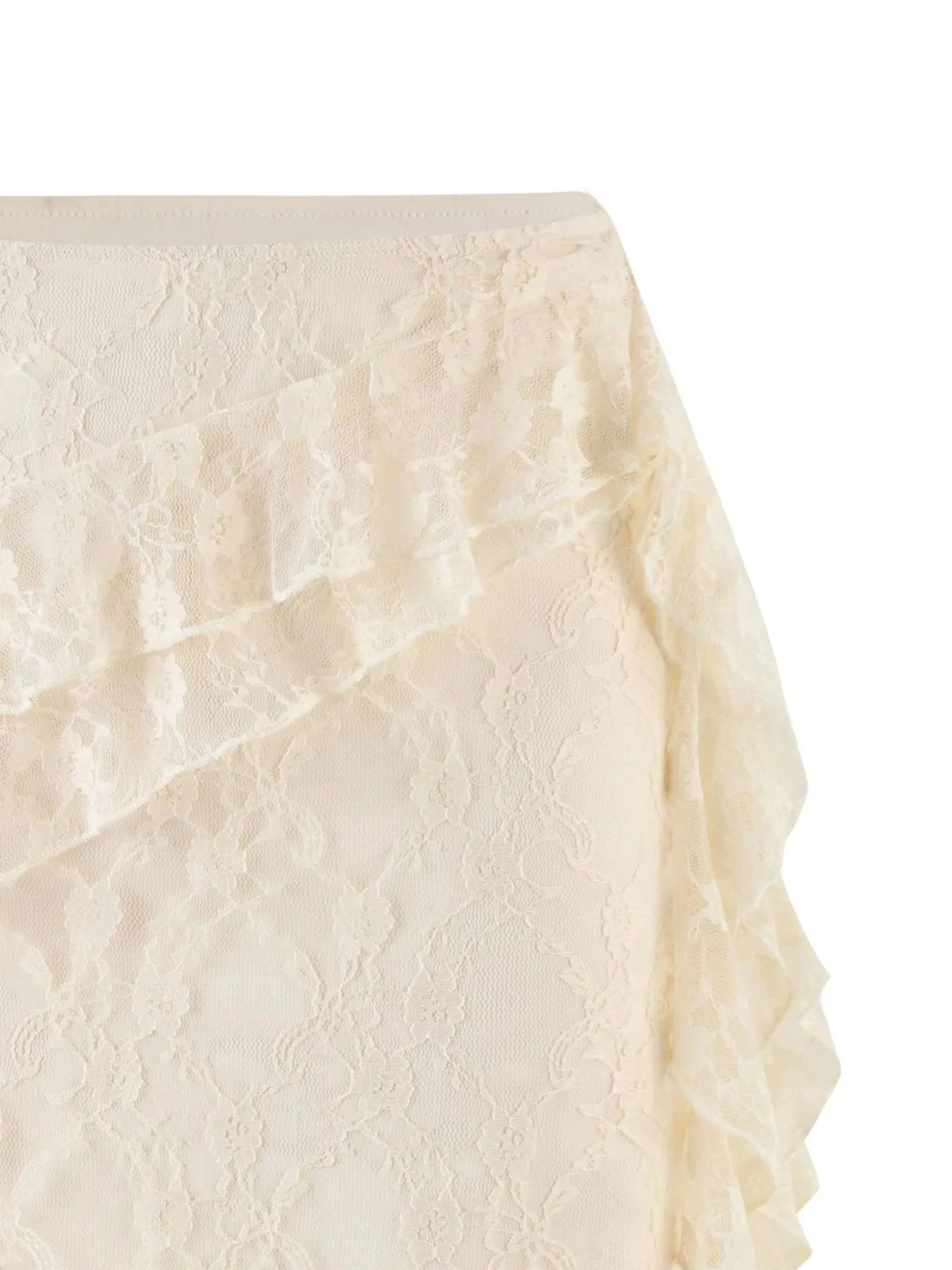 Lace Ruffle Mini Skirt 