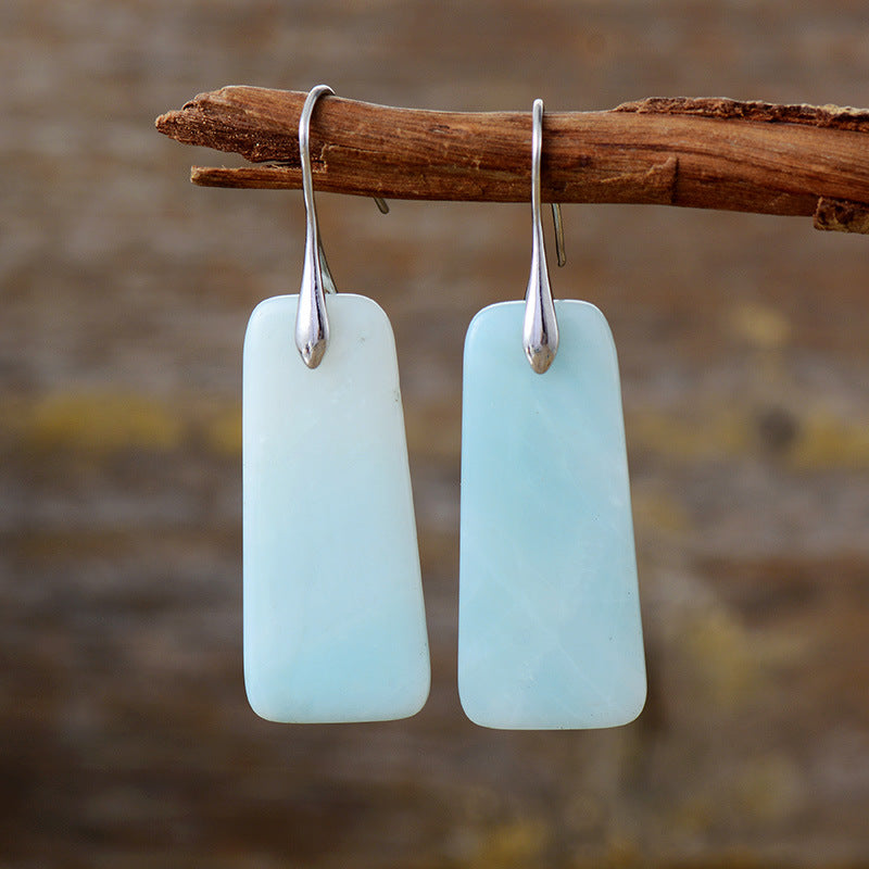 Natural Stone Geometric Shape Earrings 