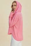 Double Take Full Size High-Low Dropped Shoulder Long Sleeve Hoodie 