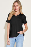 Basic Bae Bamboo Full Size V-Neck High-Low T-Shirt 