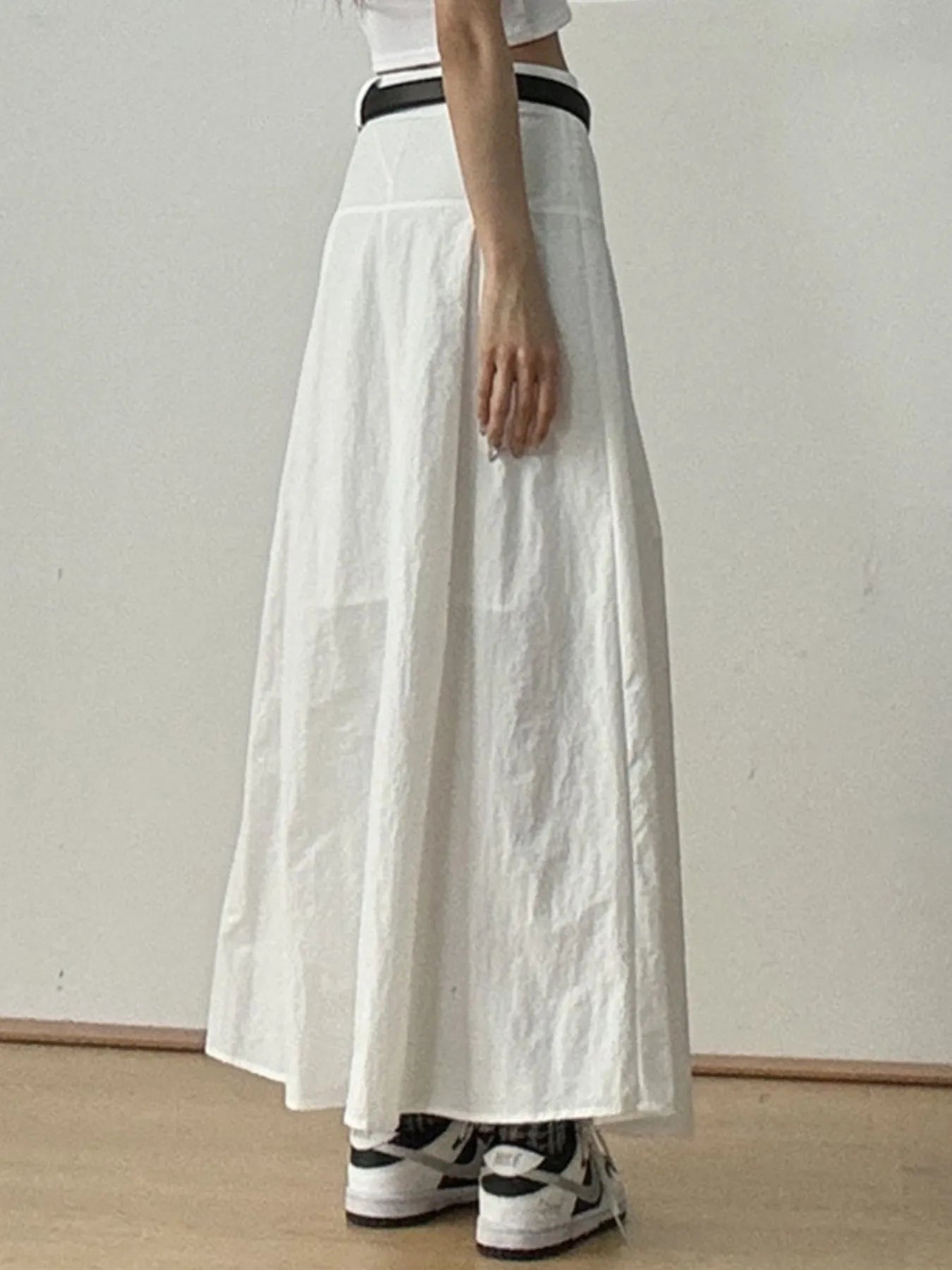 High Waist A-Line Maxi Skirt 