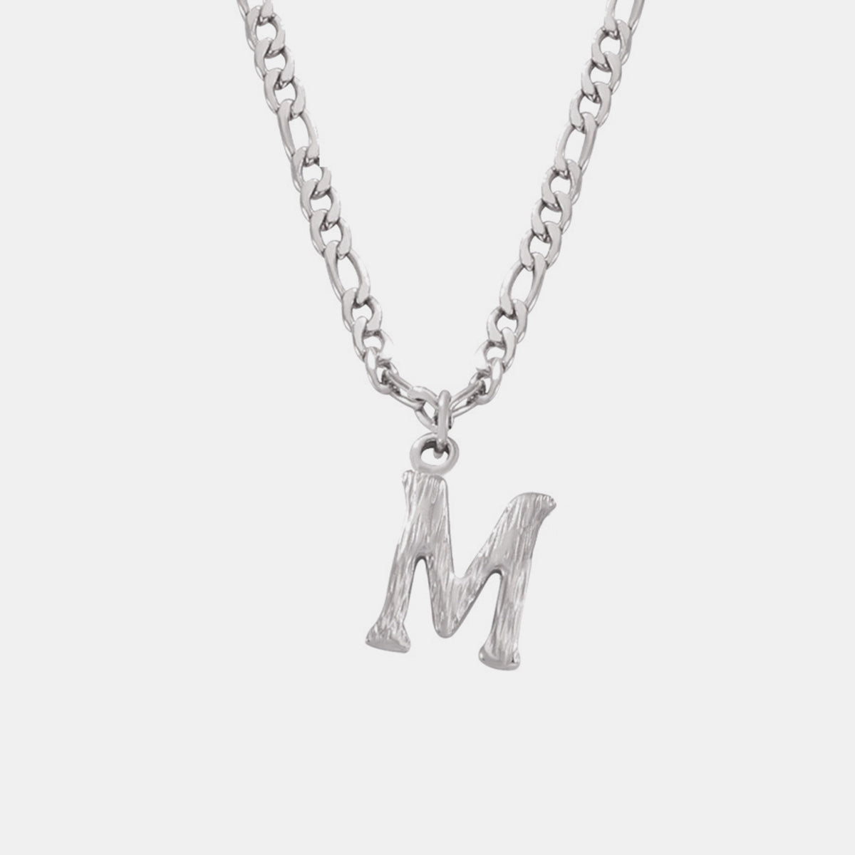 Titanium Steel Letter Pendant Necklace 