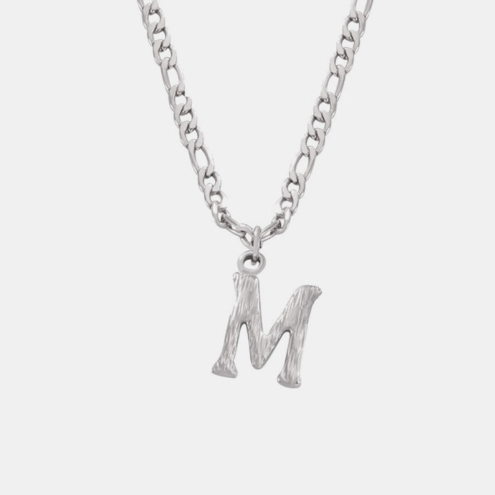 Titanium Steel Letter Pendant Necklace 