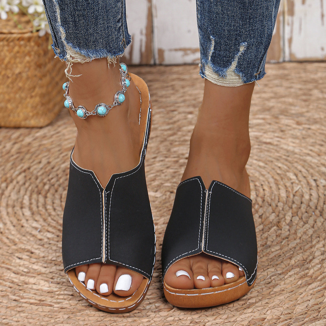 Open Toe Wedge Sandals 