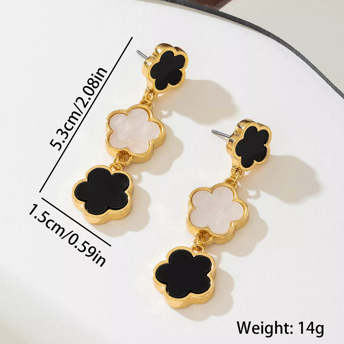 18K Gold-Plated Clover Drop Earrings 