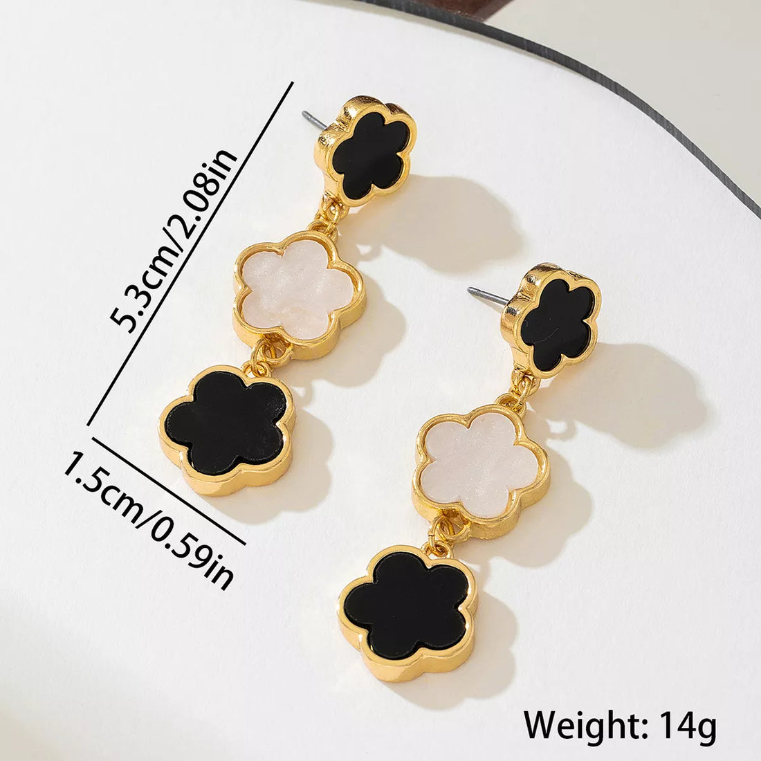 18K Gold-Plated Clover Drop Earrings 