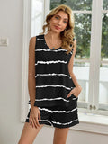 Striped Round Neck Tank and Shorts Lounge Set Lingerie & Nightwear