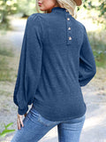 Full Size Mock Neck Long Sleeve T-Shirt 