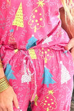 Printed V-Neck Short Sleeve Top and Pants Lounge Set Lingerie & Nightwear