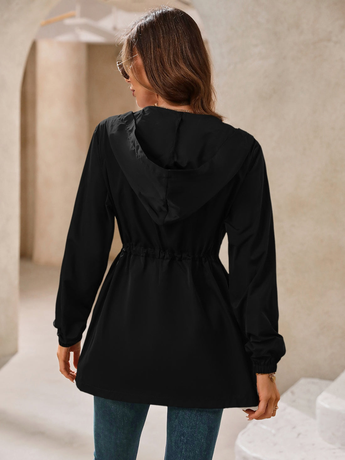 Ivy Lane Outdoor Waterproof Long Sleeve Hooded Windbreaker 