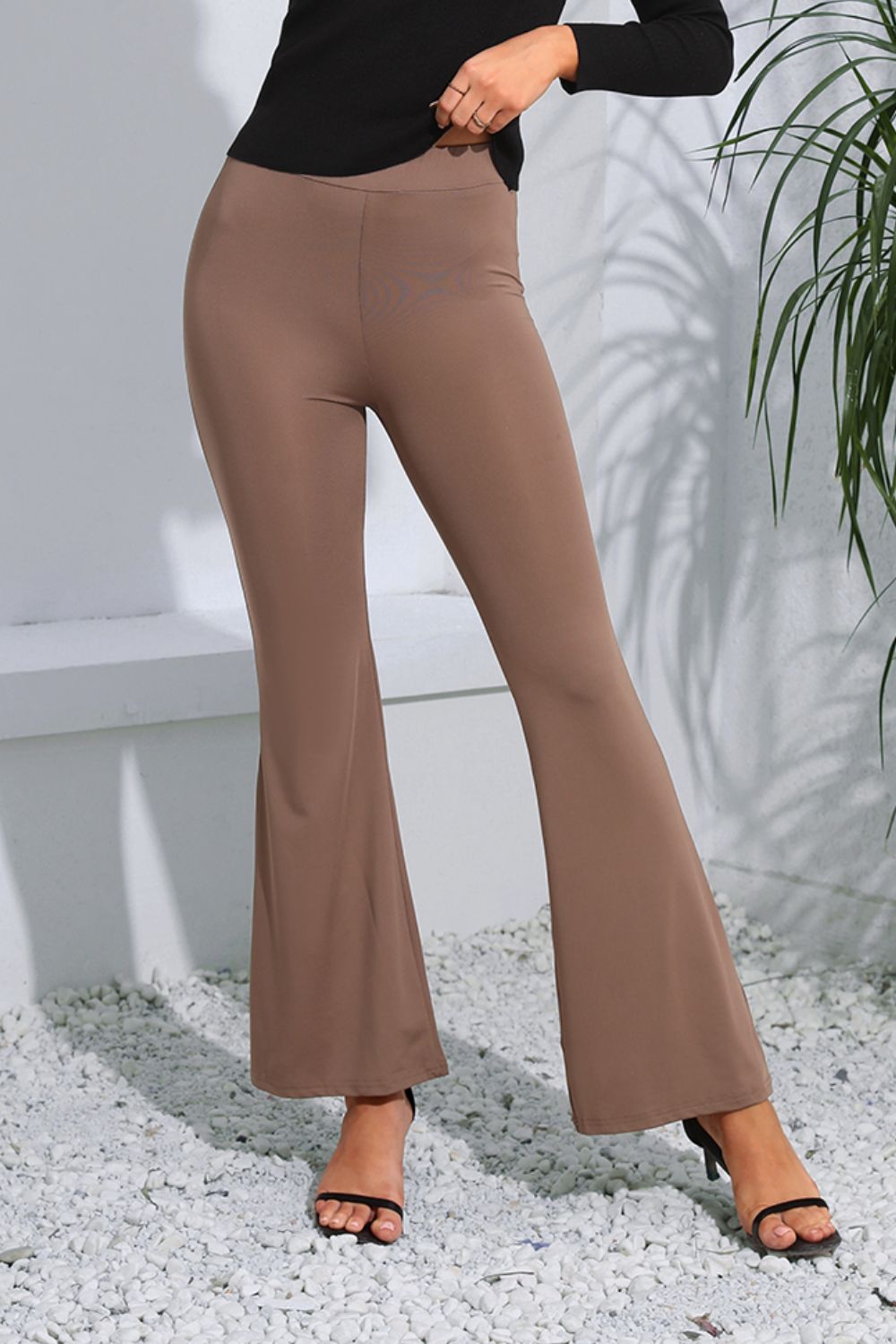 High Waist Long Flare Pants 