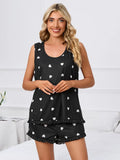 Heart Scoop Neck Tank and Shorts Lounge Set Lingerie & Nightwear
