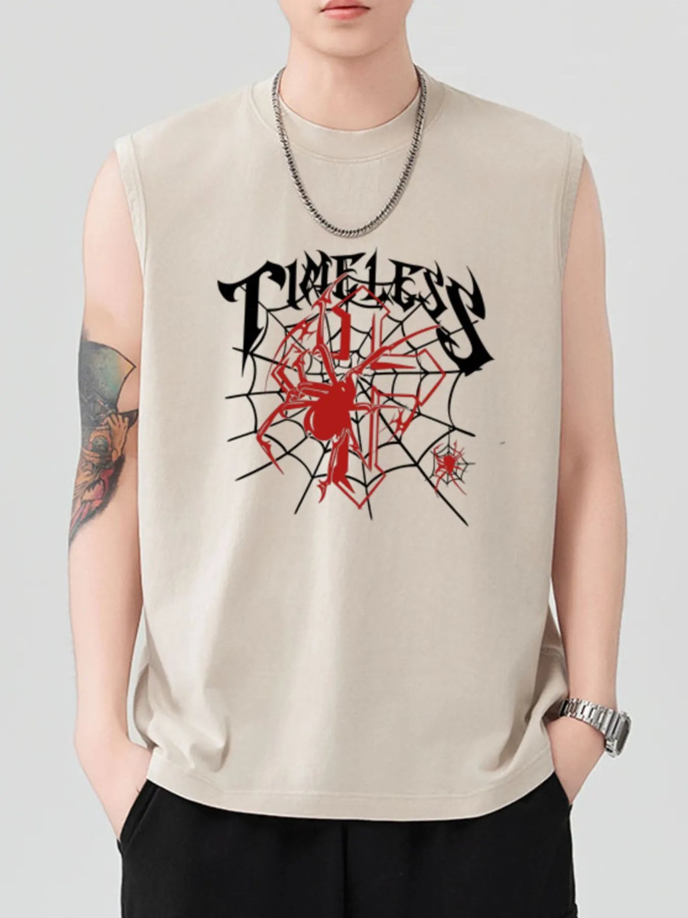 Men's Spider Round Neck Tank 