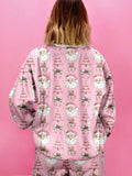 Christmas Santa Print Round Neck Top and Shorts Lounge Set Lingerie & Nightwear