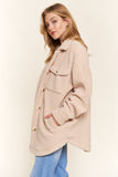 And The Why Teddy Sherpa Button Down Curved Hem Shacket 