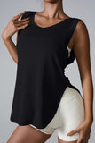 Slit Round Neck Active Tank 